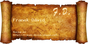 Franek Dávid névjegykártya